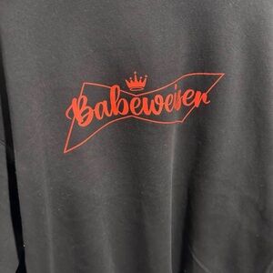 Babeweiser Logo Black Crewneck with Red Graphic